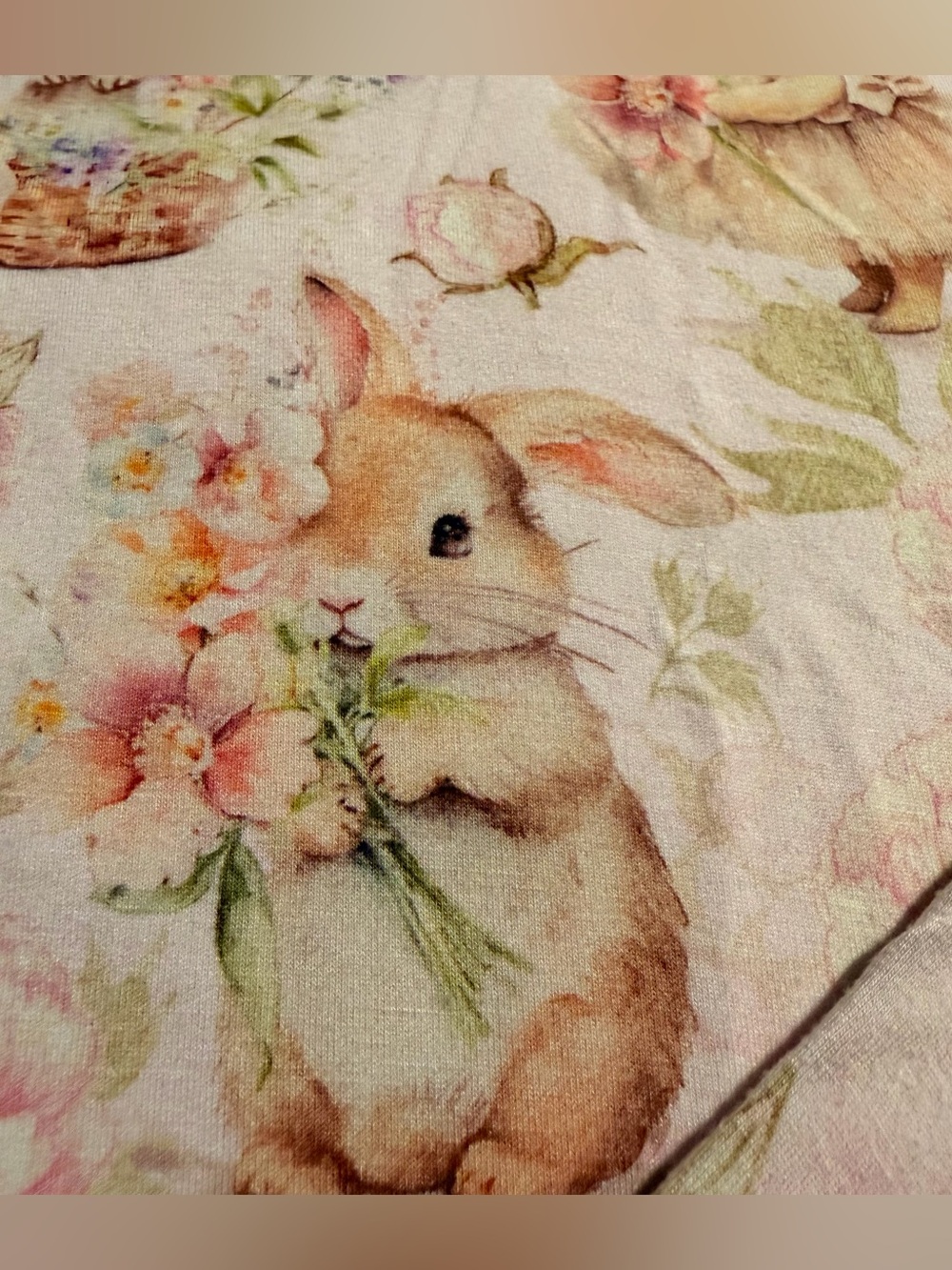 Bums & Roses Bunny Rabbit Pajama Set Size 2T - Picture 4 of 4
